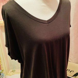 Back Shirt V-neck Asymmetrical in Back White Birch